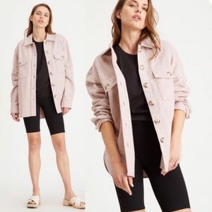 Sanctuary Shacket Pink Herringbone size XL